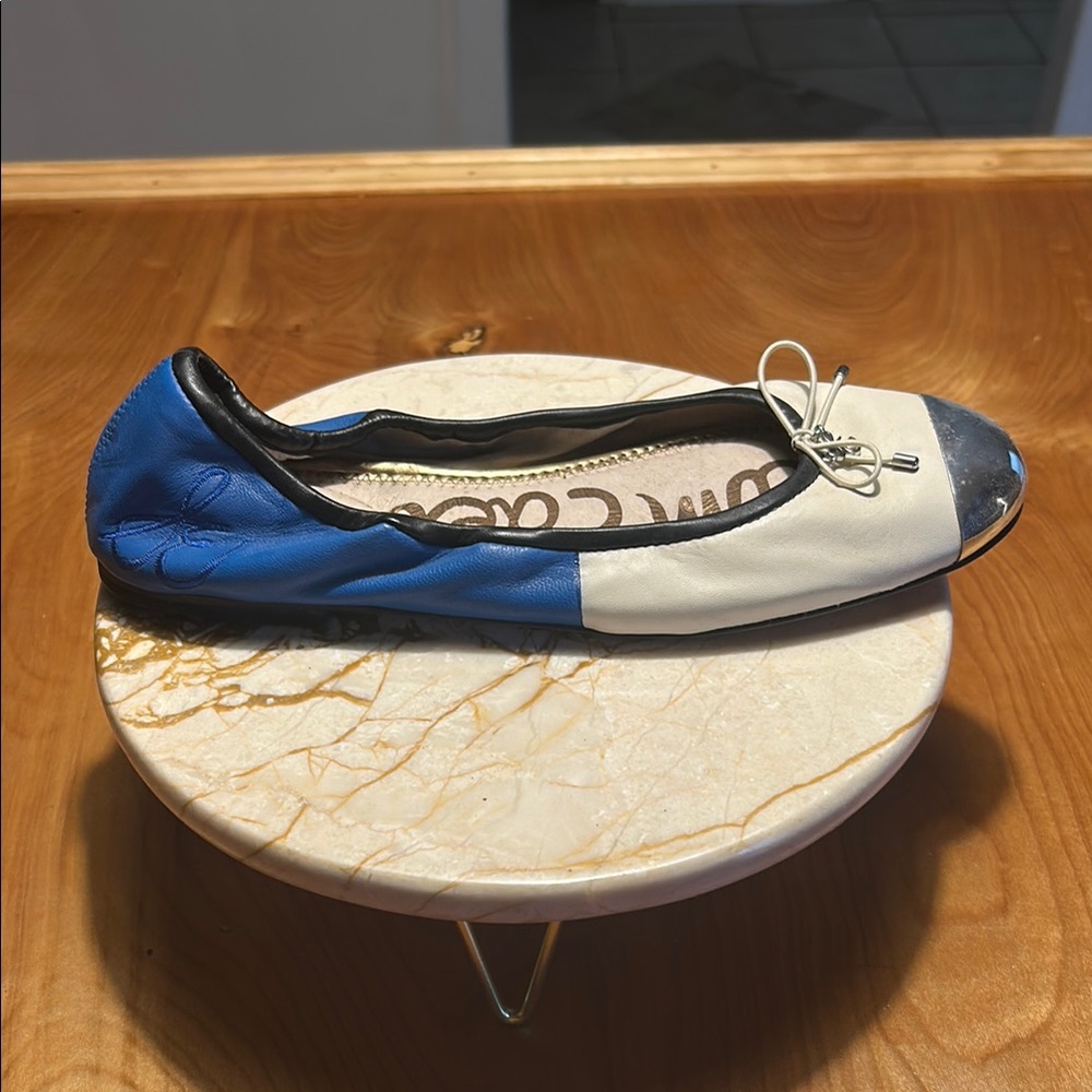 Sam Edelman Blue and White Ballet Flats